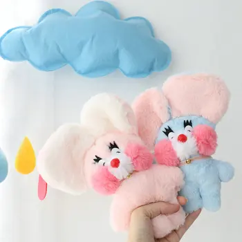 Moale Coreea de Ins Cafe Mimi Mouse-Papusa de Plus Umplute de Animale Iepuras Roz Mare, Ureche, Obraz Roșu Jucării pentru Copii pentru Copii Cadou de Ziua Fetele
