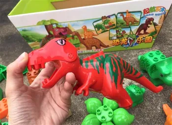 40 Buc/Lot Dinozaur Lume Blocuri Seturi de Animale Dinozaur Jurassic World jucarii Model Cărămizi Duploe Cu Cutie de Original
