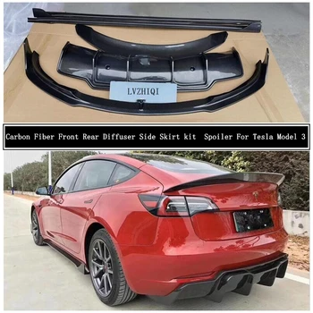 Pentru Tesla Model 3 2019 2020 20212022 Fibra de Carbon Fata Bara Spate Difuzor Spoiler Partea de Corp Fusta kit Accesorii Auto
