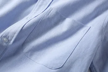 Noi 2019 Barbati Oxford broderie cu Dungi Moda Bumbac Tricouri Casual Tricou de înaltă calitate de Buzunar lung mâneci Sus M 2XL #GG2