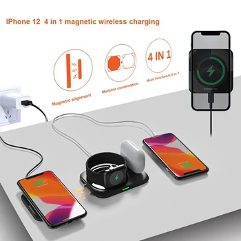 15W Qi Wireless Charger pentru iPhone 8 11Pro 12 iWatch airpods Magsafe magnetic 3 in 1 Magsafe Duo magnetic wireless încărcător