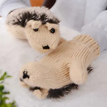 Moda Animalelor de Cald Mănuși de Iarnă pentru Copii de Desene animate Minunat de Pluș Mănuși Fingerless Ariciul Pufos Tricotat Mănușă de box pentru Femei Fete