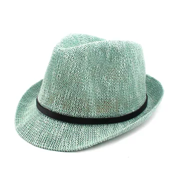 Vară Stil Copil Sunhat Plaja Laminate Refuz Trilby Hat Fedora Pinch Coroana de Jazz Capac Pălărie panama Pentru boy fata se Potrivesc Pentru Copii 52cm