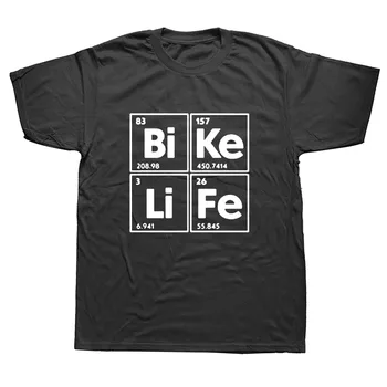 Viața de biciclete Ciclism Amuzant Camasi Barbati de Vara din Bumbac Harajuku Maneci Scurte Gât O Streetwear Negru T-shirt