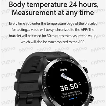 E260 Temperatura Corpului Ceas Inteligent Bratara Sport Fitness Tracker De Ritm Cardiac Bluetooth Apel Termometru Smartwatch Trupa In