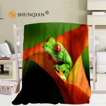 Personalizat de dimensiuni mari broasca verde broasca de Copac Pături pentru paturi Falafel cald iarna canapea de dormit pătura 56x80inch 50X60inch 40X50inch