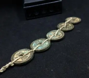 China vechi de Bronz Colecta Dinastiei Palatul 5pcs Împăratul Tong Bao Cupru Bani Monede