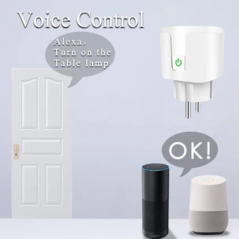 WIFI fără Fir Control de la Distanță Inteligent Socket UE Plug Timer Control Vocal PC Priza de Alimentare a lucra cu Alexa Google Asistent