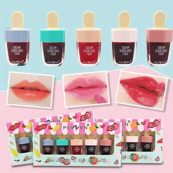 5Pcs/Cutie Drăguț Ice Cream Lip Tint Machiaj Ruj de buze Lichid Hidratant luciu de Buze rezistent la apa Durată Lipgloss Stil coreean Cosmetice