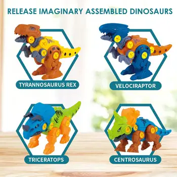 Ia în Afară de Dinozaur Jucarii pentru Copii - Construirea Dino Ou Juca Trusa cu Surubelnite de BRICOLAJ Construcții Inginerie Set STEM de Învățare