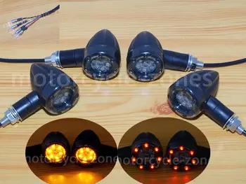 4buc Universal Motociclete Flasher Turn Semnal de Lumină Indicatoare LED lumina de Frână din Spate Rulează Lampa Pentru Harley Elicopter Bobber
