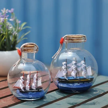 Barca în Derivă Sticla Mediterranean Glass Corabie de Pirați care Doresc Sticla Nautice Acasă Decoratiuni Cadou Meserii Roman Fierbinte de Vânzare