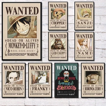 Panza De Poze Decor Acasă One Piece Luffy Vrut Poster Clasic Japonia Anime Luptă Imprimare Living Pictura Arta De Perete Poster