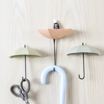 Creative Formă de Umbrelă Cârlige de Perete Umerase Living Sufragerie Dormitor cocina Acasă Decorative 3pcs cheie cârlig umeraș de Plastic