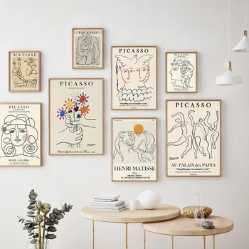 Nordic Picasso, Matisse Postere, Printuri Canvas Tablou Abstract Floare Fată A Corpului Fata De Arta De Perete Imagini Living Decor Unic