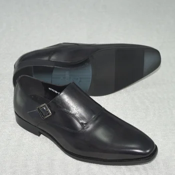Bărbați Bulkle Rochie de Mireasa Pantofi de Piele Multicolor Negru Culoare Gri Subliniat Toe Călugăr Curea Formale Birou de Afaceri Alunecare Pe Pantofi