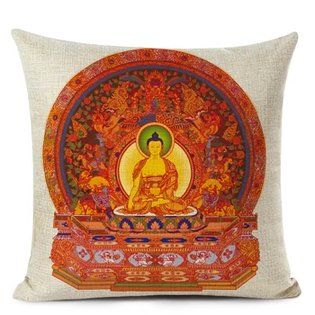 Chinezesc Indian Buddha față de Pernă Religioase Shakyamuni Patru armate Guanyin Decorative Lenjerie de pat Perna De Canapea Decor Acasă