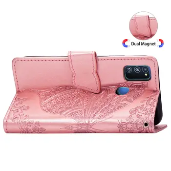 Pentru Galaxy M21 Fluture Superb Portofel Flip Premium din Piele Caz Acoperire Pentru Samsung Galaxy M21 SM-M215F
