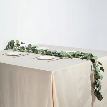 200cm Artificial Verde Eucalipt Ghirlanda de Frunze de Viță de vie Fals Frunze de Viță-de-vie Rattan Plante Artificiale Nunta Ivy Coroană de flori Decor de Perete