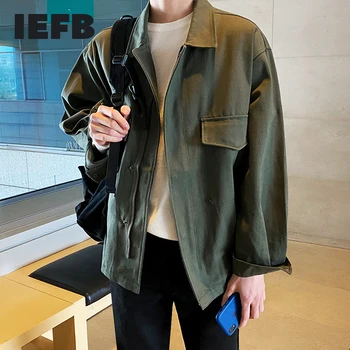 IEFB bărbați îmbrăcăminte coreeană îmbrăcăminte casual haina 2021 primăvară și primăvara trend libere munca jacheta cu fermoar haine pentru bărbați 9Y4314