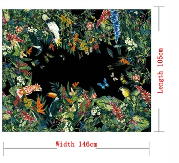 105X146cm plante Tropicale Papagal Imprimate Tesatura de Bumbac Pentru Femei Rochie de Vara Bluza de Ț Tela Хлопок материал DIY
