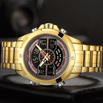 NAVIFORCE Brand de Lux Mens Digital Cronograf Ceasuri Militare Sport Cuarț Ceas de Aur Impermeabil Ceas Relogio Masculino