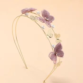 Lexie Jurnal 2020 Nouă Pânză De Artă Realizate Manual Romantic Violet Fluture Hairband Accesorii Bijuterii