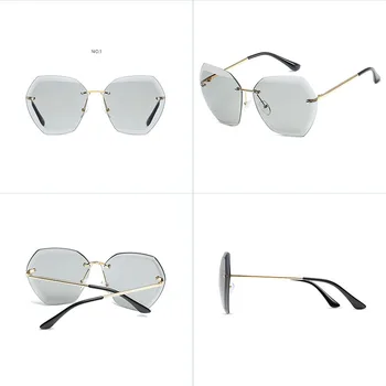 Moda fără ramă Supradimensionat ochelari de Soare Femei UV400 Protecție Ochelari de protecție Pentru femeile Transparent Doamnelor Ochelari de Soare Ochelari