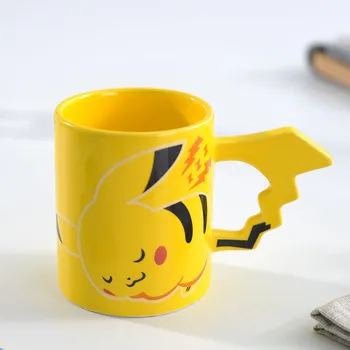 330ml Pikachu Ceramice de Cafea mup Acasă micul Dejun Lapte Ceașcă de Ceai de Desene animate Drăguț pentru Copii Cana de Apa Cadou Creativ