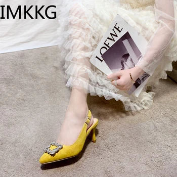 De Vară 2020 femei elegante pantofi cu toc stiletto pantofi de cristal curea glezna subliniat toe sexy si damele de pantofi cu toc pompe