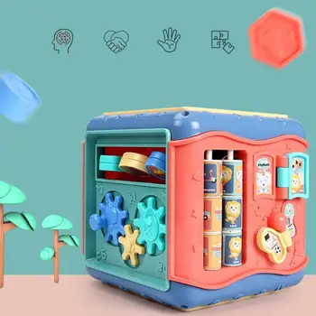 Montessori Șase Fețe Caseta De Jucărie Pentru Copii Margele Rotunde De Ceas Cunoaștere Serie Platou Masina Labirint Grafic De Potrivire Puzzle Educativ