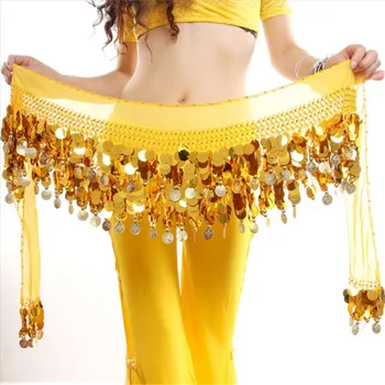 Femei Belly Dance Fusta Doamnelor Hip Esarfa Cu Paiete, Franjuri Folie De Monedă Curele Indian Bijuterii Exotice Belly Dance Costum Centura Betelie