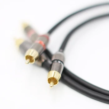 Pereche Interconnect RCA Cablu Audio Hifi cablu de Semnal cu Aur 24K Placate cu HI End Conector RCA