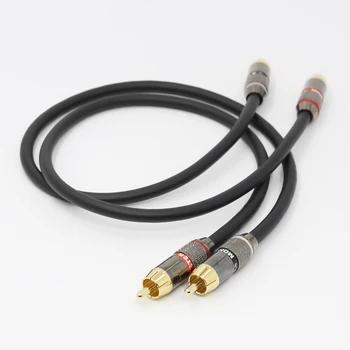 Pereche Interconnect RCA Cablu Audio Hifi cablu de Semnal cu Aur 24K Placate cu HI End Conector RCA