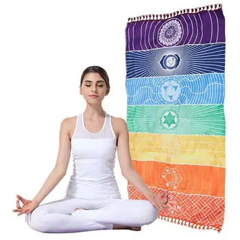 Curcubeu Boho Saltea Plaja Mandala Pătură cu Dungi pe Perete Tapiserie Eșarfă Yoga home textile Pătură