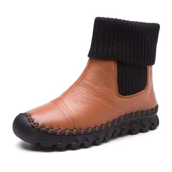 2018 Femei De Iarnă Glezna Cizme Lucrate Manual Din Catifea Plat Cu Cizme Pantofi Confortabili Pantofi Casual Femei Cizme De Zăpadă