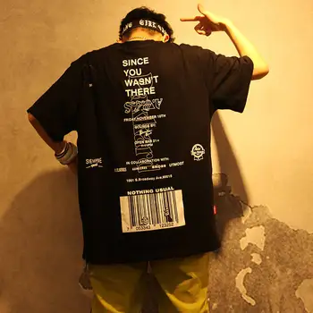 Moda Scrisoarea Imprimate Cu Maneci Scurte T-Shirt Hip Hop Camasi Casual 2019 Amuzant Vara Bumbac Harajuku Teuri Streetwear Tricouri