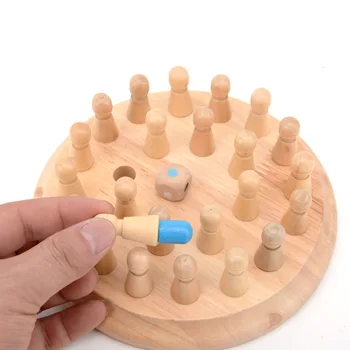 Dropship Copii joc de partid din Lemn Meci de Memorie Stick Joc de Șah Bloc Distractiv Joc de Bord de Învățământ Culoare Cognitive Capacitatea de Jucărie
