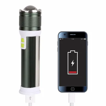 USB Lanterna Multi-funcția de Lanternă 7 Moduri T6+COB patru Moduri Lanterna cu Zoom Reîncărcat Baterie de Litiu de Putere Portabil