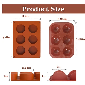 4buc Mediu Semi Sfera Mucegai Silicon Cu 6 Găuri Rotunde de Ciocolata Matrite pentru Ciocolata Calda Bomba Săpun Jeleu Tort Brownie Dom Spuma