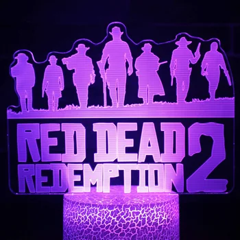 Jocul Red Dead Redemption 2 Lampă de Noapte Cadou de Casa luminaria olandez Van Der Linde a Condus Lumina de Noapte Decor Dormitor Veioza Copii
