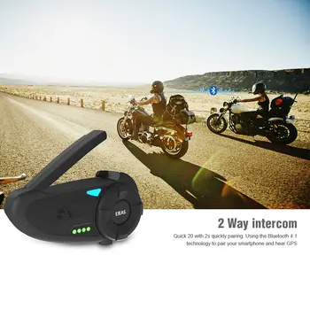 1.2 km Quick20 Bluetooth 4.2 Motocicleta Interfon Cască Raid Pereche cu Radio FM placă Turnantă Indicator de Baterie pentru 2 Piloti