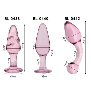 Sticla de cristal Anal Plug Masturbari Jucarii Sexuale pentru Barbati Femei Butt Plug Produse pentru Adulți Roz Prostata Masaj Analsex Jucarii Sexuale