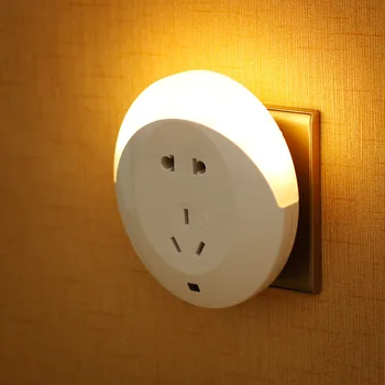 Control senzor Lumina de Noapte Mini AU Plug Noutate Dormitor lampă Pentru Copii Cadouri Romantice Cald/Rece Luminile 5 Orificiu de Încărcare Priza 220V