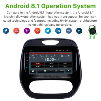 Seicane Android Auto 2DIN Capul Unitate Radio Audio GPS Multimedia Player Pentru Renault Captur, CLIO Samsung QM3 a/C Manual 2011-2016