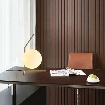 Moderne de sticlă fier lampă de masă art deco Nordic lampa de birou LED E27, cu 3 stiluri de librărie dormitor salon de studiu restaurant cafenea