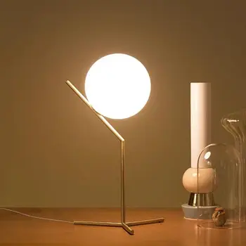 Moderne de sticlă fier lampă de masă art deco Nordic lampa de birou LED E27, cu 3 stiluri de librărie dormitor salon de studiu restaurant cafenea
