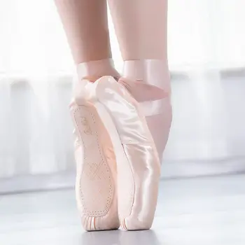 Din Satin Superioară Femei Fete Doamne Profesionist Coadă De Balet, Jazz, Dans, Sandale De Panglică Pointe Pantofi Roz Pad Deget Sport Latină Mica Lebada
