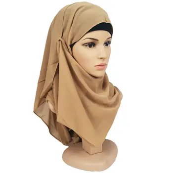 2021 primăvara și vara 75*180 cm leneș perla șifon eșarfă lungă monocrom eșarfă nunta hijab