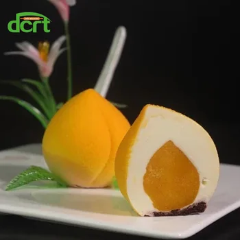 6 Orificiu de Piersici Forma de Silicon Tort Mucegai 3D DIY Fructe Desert Mousse de Instrumente de Copt Tort de Decorare Mucegai Silicon